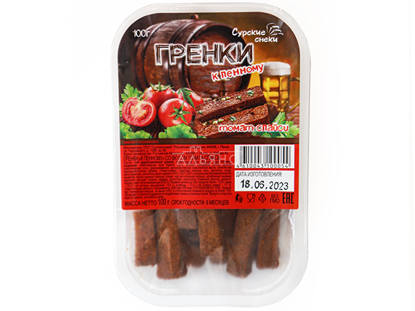 Сурские гренки Томат спайси (100 гр) в Климовске