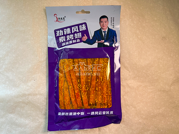 Мучные полоски ФИОЛЕТОВЫЕ со вкусом острых куриных крылышек 76 гр в Климовске